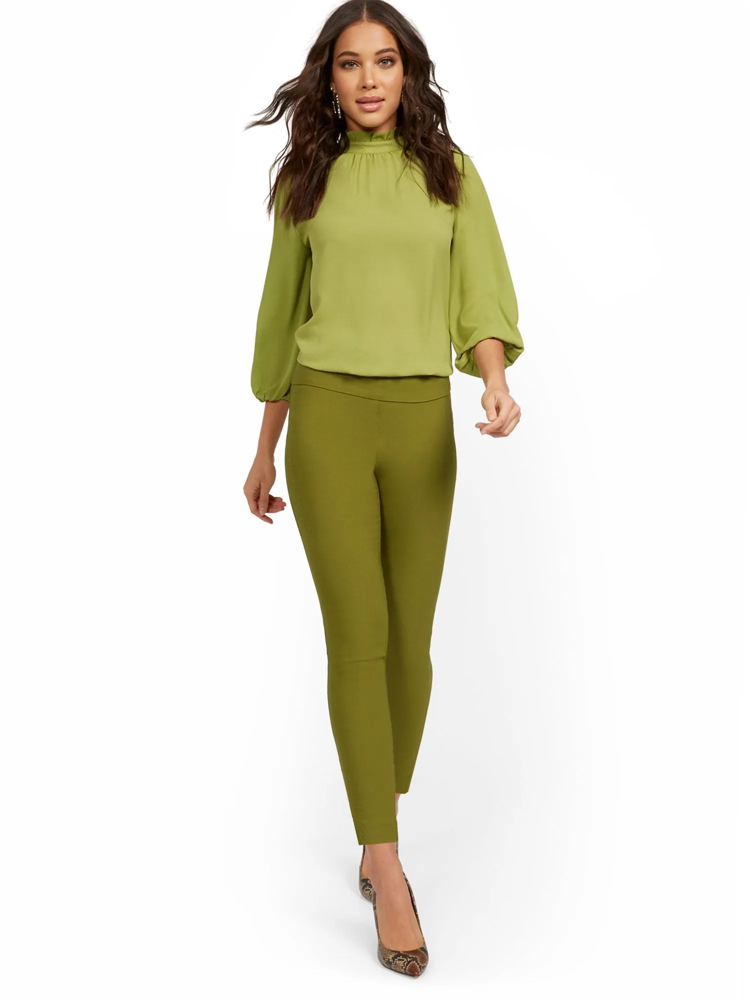Petite Whitney High Rise Pull On Slim Leg Ankle Pant