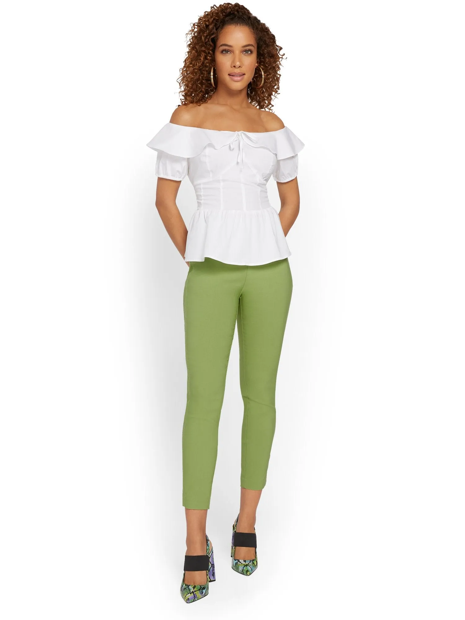 Petite Whitney High Rise Pull On Slim Leg Ankle Pant