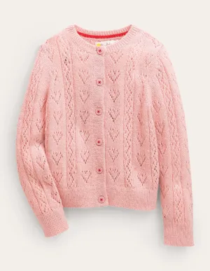 Pointelle Heart Cardigan-Boto Pink