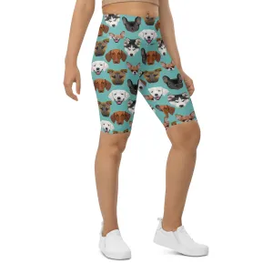 Pup Pattern Biker Shorts