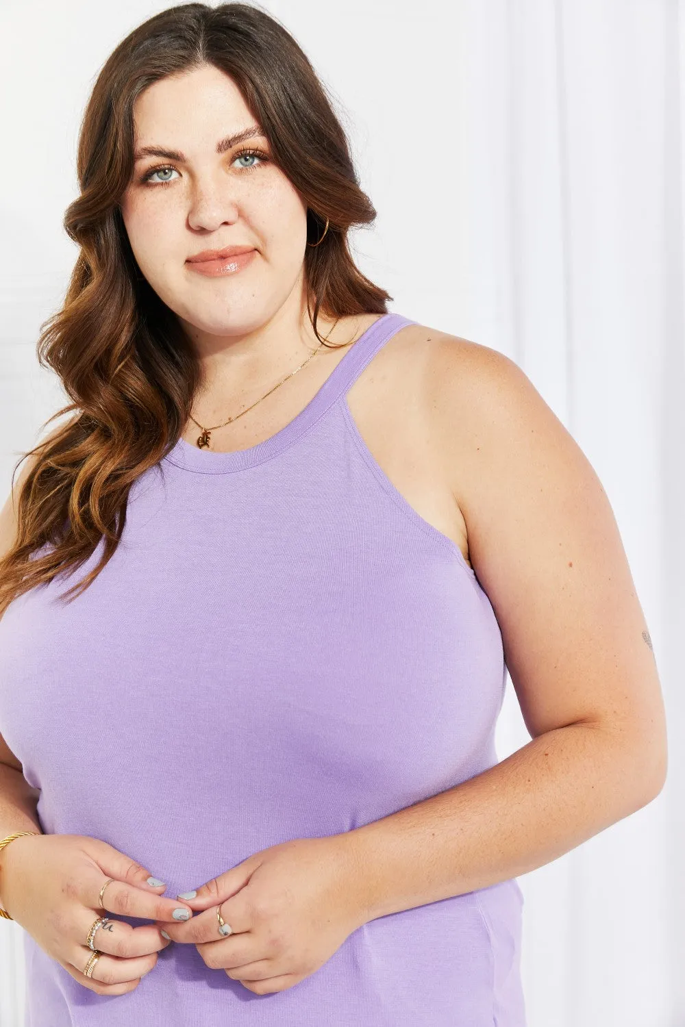 Rocker Chic Halter Neck Tank - Lavender