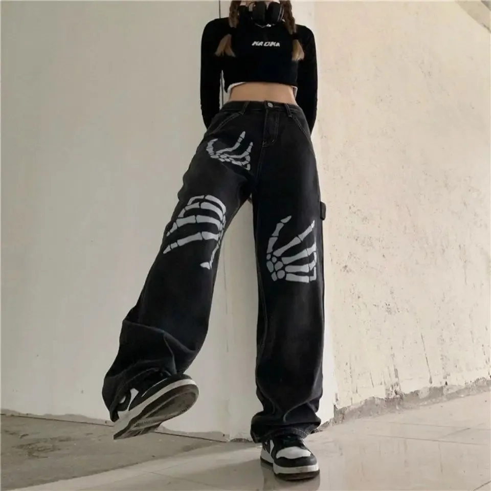 Skeleton Themed Baggy Pants