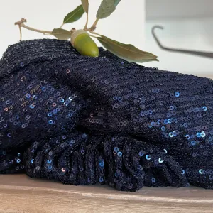 Tissu sequins bleu nuit 130x200 (E1)