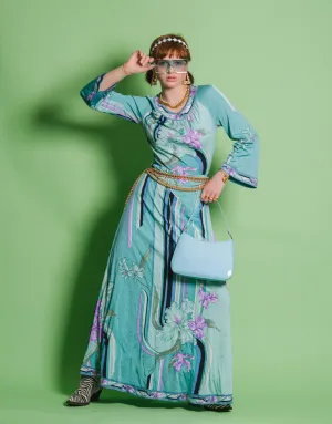 Vintage floral flowy maxi dress
