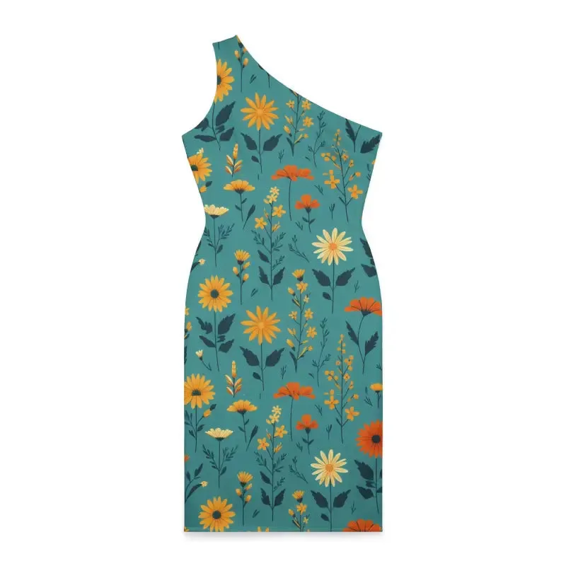 Wild Flowers Shoulder Dress Chic Sleeveless