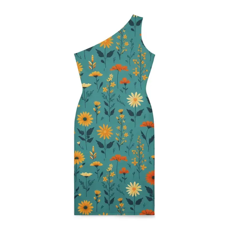 Wild Flowers Shoulder Dress Chic Sleeveless