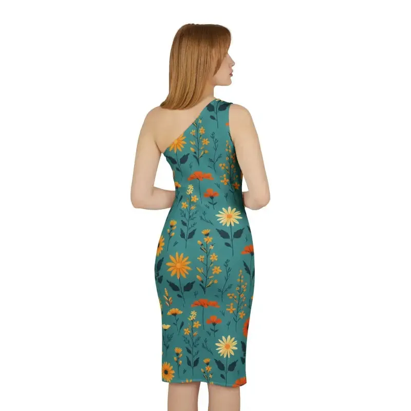 Wild Flowers Shoulder Dress Chic Sleeveless