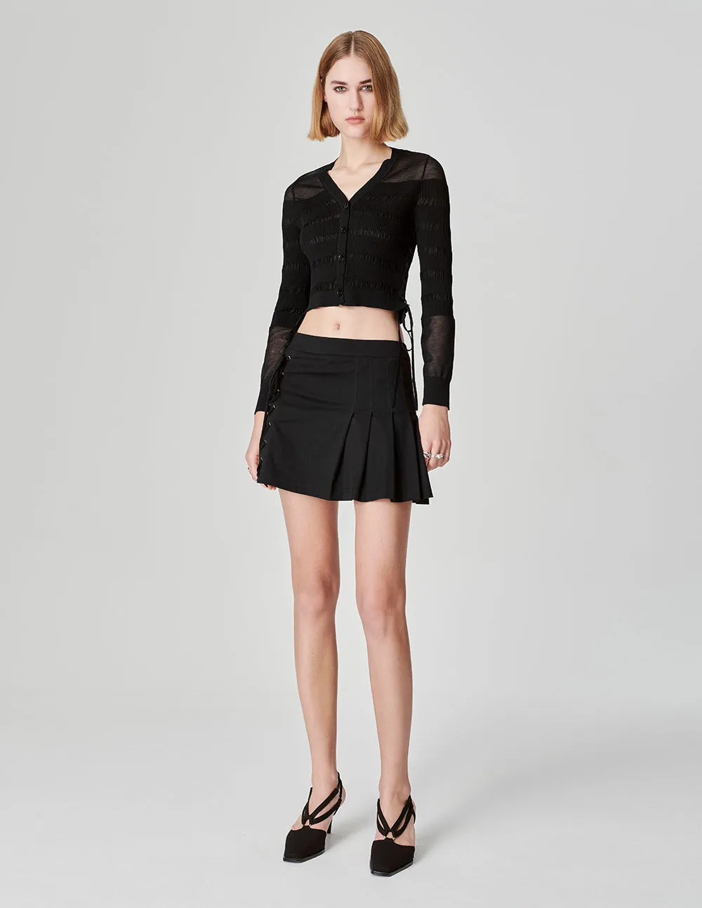 Women's Side-Strap Half-Pleated Skirt