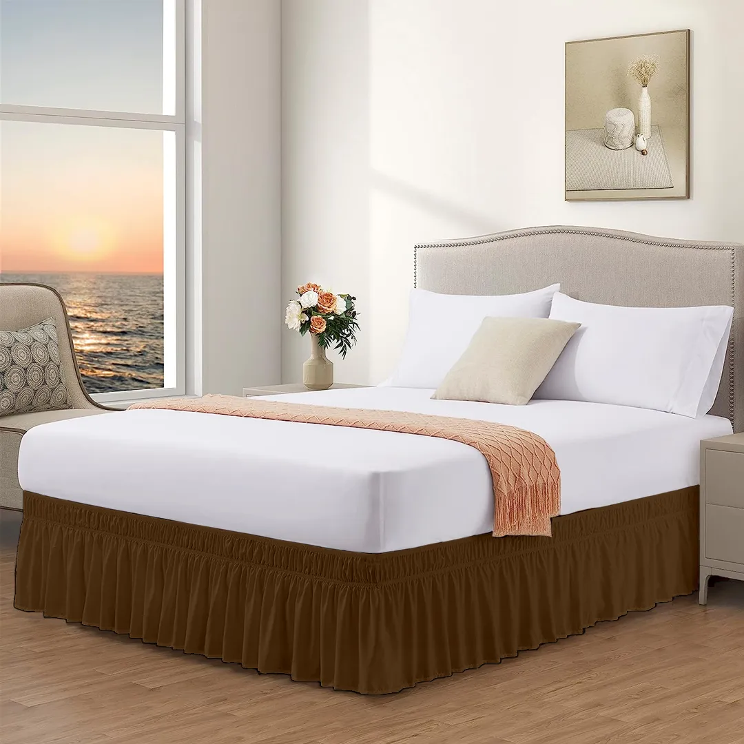 Wrap Around Bed Skirt Bliss Solid Chocolate