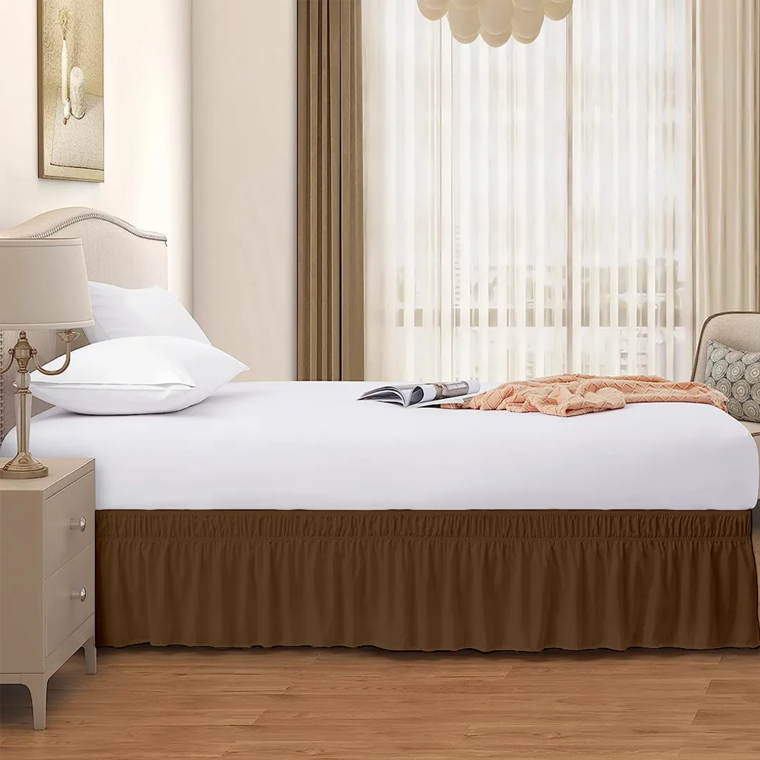 Wrap Around Bed Skirt Bliss Solid Chocolate